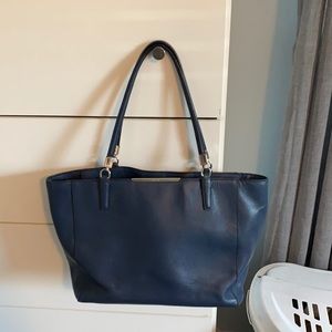 Coach Blue leather business shoulder purse